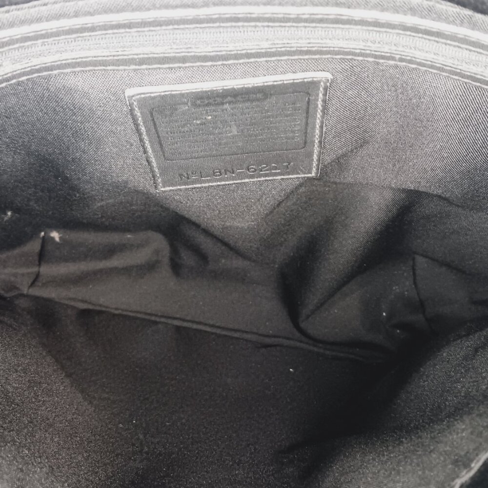 Vintage Coach Large Tote Bag 6217 - Black Neoprene with Leather Trim - Picture 4 of 9